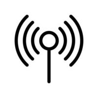 Radio, hotspot signals, antenna icon in line style design isolated on white background. Editable stroke. vector