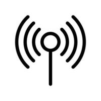 Radio, hotspot signals, antenna icon in line style design isolated on white background. Editable stroke. vector