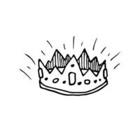 Crown Doodle, a hand drawn vector doodle illustration of a shiny crown. Vector illustration