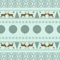 Seamless ornament with the image of trees and deer. EPS10 vector