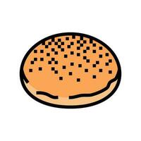 sourdough bun food meal color icon vector illustration