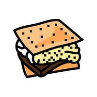 smores food snack color icon vector illustration