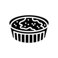 crema brulee dulce comida glifo icono vector ilustración