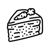 Zanahoria pastel rebanada comida bocadillo línea icono vector ilustración