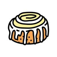 canela rodar dulce comida color icono vector ilustración