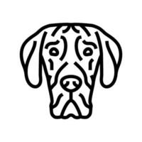 genial danés perro perrito mascota línea icono vector ilustración