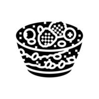 berry parfait sweet food glyph icon vector illustration