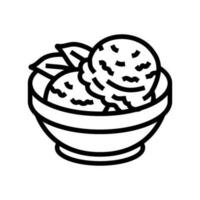 frambuesa sorbete comida bocadillo línea icono vector ilustración