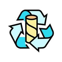 recycling paper towel color icon vector illustration