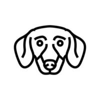 dachshund dog puppy pet line icon vector illustration