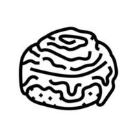 cinnamon bun food meal line icon vector illustration