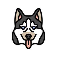 siberian husky dog puppy pet color icon vector illustration