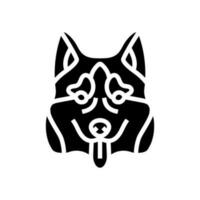 siberian husky dog puppy pet glyph icon vector illustration