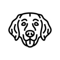 golden retriever dog puppy pet line icon vector illustration