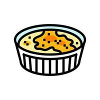 creme brulee sweet food color icon vector illustration