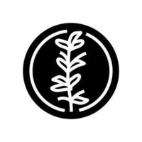 thyme cosmetic plant glyph icon vector illustration