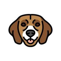 beagle dog puppy pet color icon vector illustration