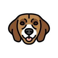 beagle perro perrito mascota color icono vector ilustración