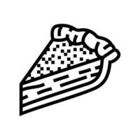 calabaza tarta rebanada comida bocadillo línea icono vector ilustración