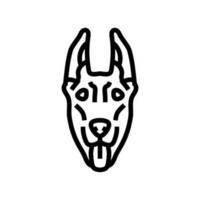 doberman pinscher dog puppy pet line icon vector illustration