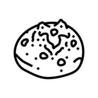 raisin bun food meal line icon vector illustration