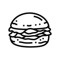 bacon bun food meal line icon vector illustration