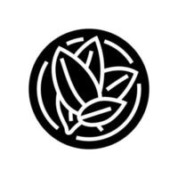bahía hoja cosmético planta glifo icono vector ilustración