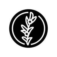 rosemary cosmetic plant glyph icon vector illustration