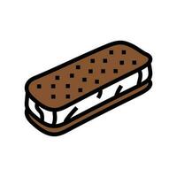 ice cream sandwich food snack color icon vector illustration