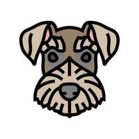 miniature schnauzer dog puppy pet color icon vector illustration