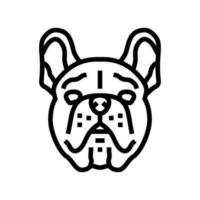 francés buldog perro perrito mascota línea icono vector ilustración