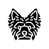 yorkshire terrier dog puppy pet glyph icon vector illustration