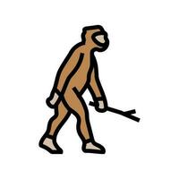 homo erectus humano evolución color icono vector ilustración