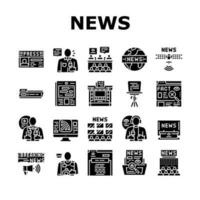 Noticias negocio comunicación íconos conjunto vector