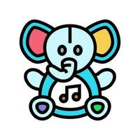 musical stuffed animal toy baby color icon vector illustration