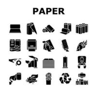 paper towel roll kitchen icons set vector