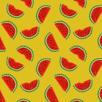 Vector hand draw seamless pattern slice of watermelon. Cute summer fresh fruits print. Background for wallpaper, fabric design, textile