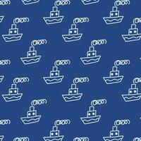 Seamless childish pattern with simple hand drawn ship,boat. Creative kids texture for fabric, wrapping, textile, wallpaper, apparel. vector