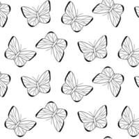 niños sin costura modelo con mariposas vector ilustración. mariposa impresión en garabatear estilo. linda modelo con insectos