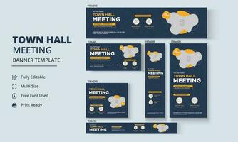 Town Hall Meeting Banner Templates, City Hall Banner and Poster vector