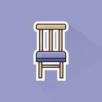 Illustration Vector of Purple Chair in Flat Design