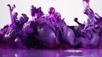 purple paint splashed onto a white background, in the style of organic and flowing forms, photobashing, soft and dreamy atmosphere, generate ai photo