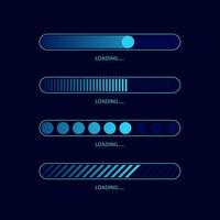 Vector set futuristic loading bar.