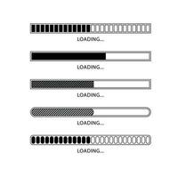 Vector set of loading progress icon.