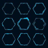 Vector futuristic hexagon element. HUD focus sci-fi circular design.