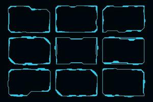 Vector HUD element frame technology futuristic interface ui