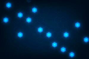 Vector hexagones geometric abstract blue light bacground.