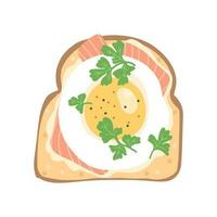 Egg toast with red fish. Breakfast illustration for menu, posters, magazines vector