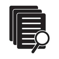 File search icon, document search, vector isolated. Document with magnifier loupe business concept.