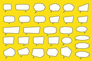 Set of speech bubbles. Blank empty vector white speech bubbles. Cartoon balloon word design.